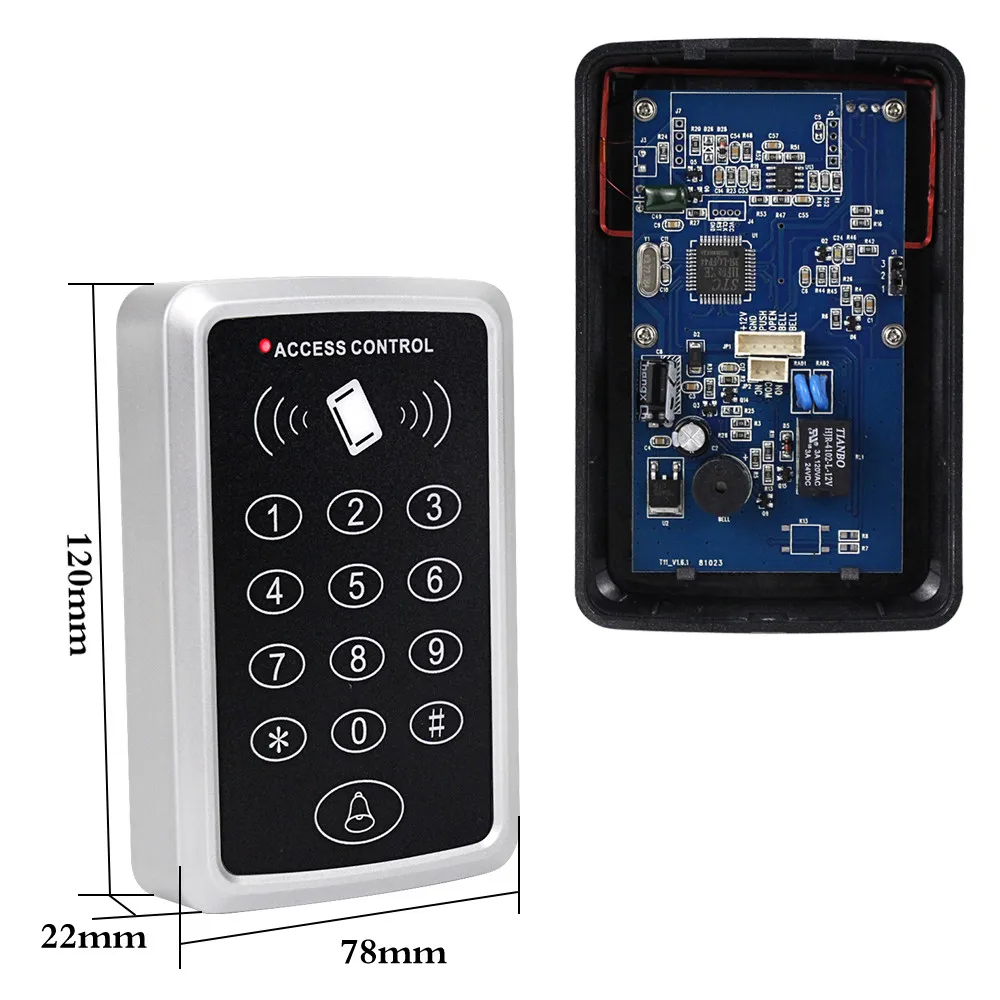 RFID Piekļuves Kontroles Sistēma Komplekts Rāmis Stikla Durvju Komplekts+Elektriskā 180KG Magnētiskā Atslēga+5 Keytab+Barošanas+Izejas Pogu