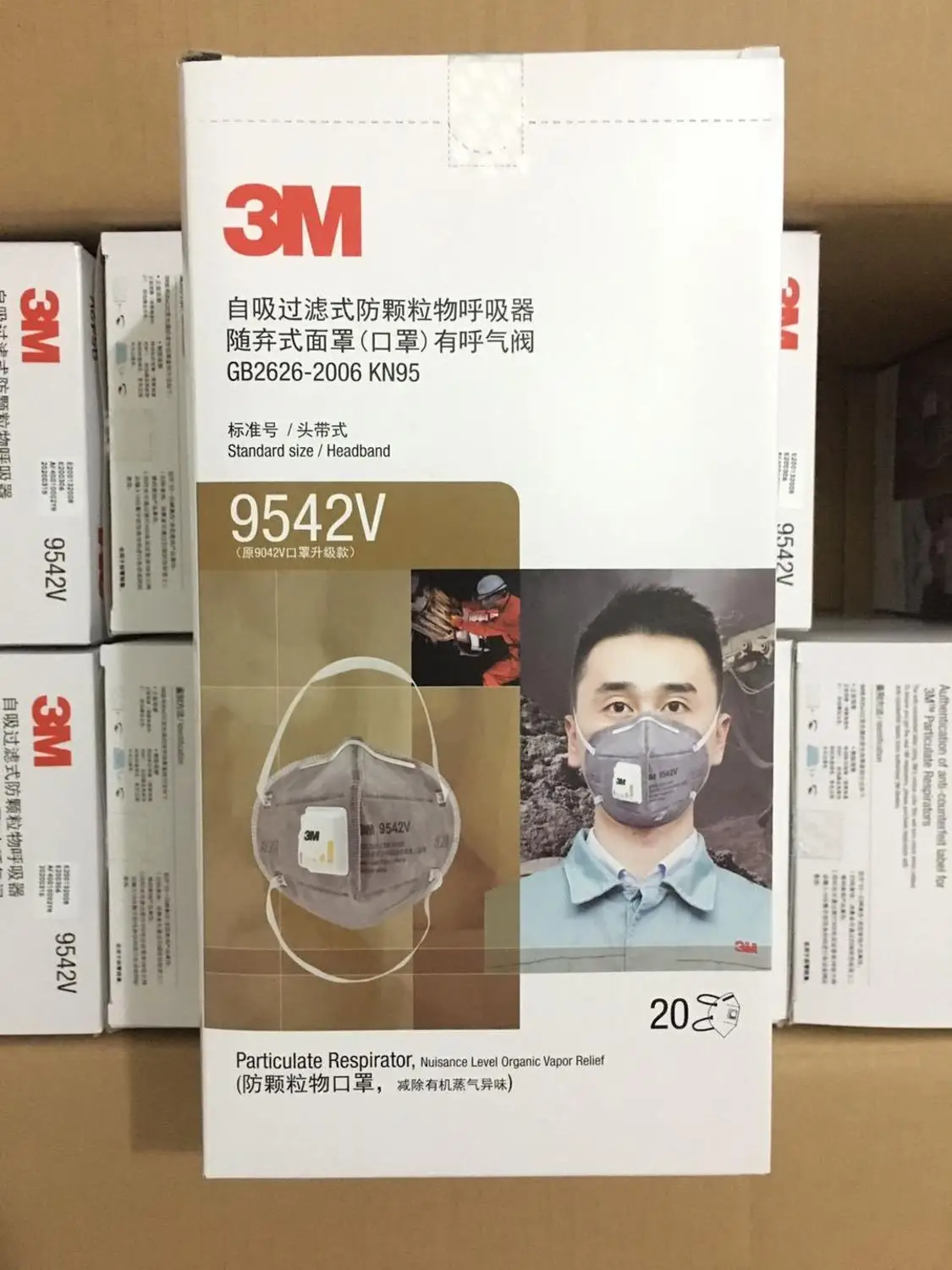 KN95 3M 9542V maska anti miglas putekļu maska w/elpošanas vārstu darba sejas maska