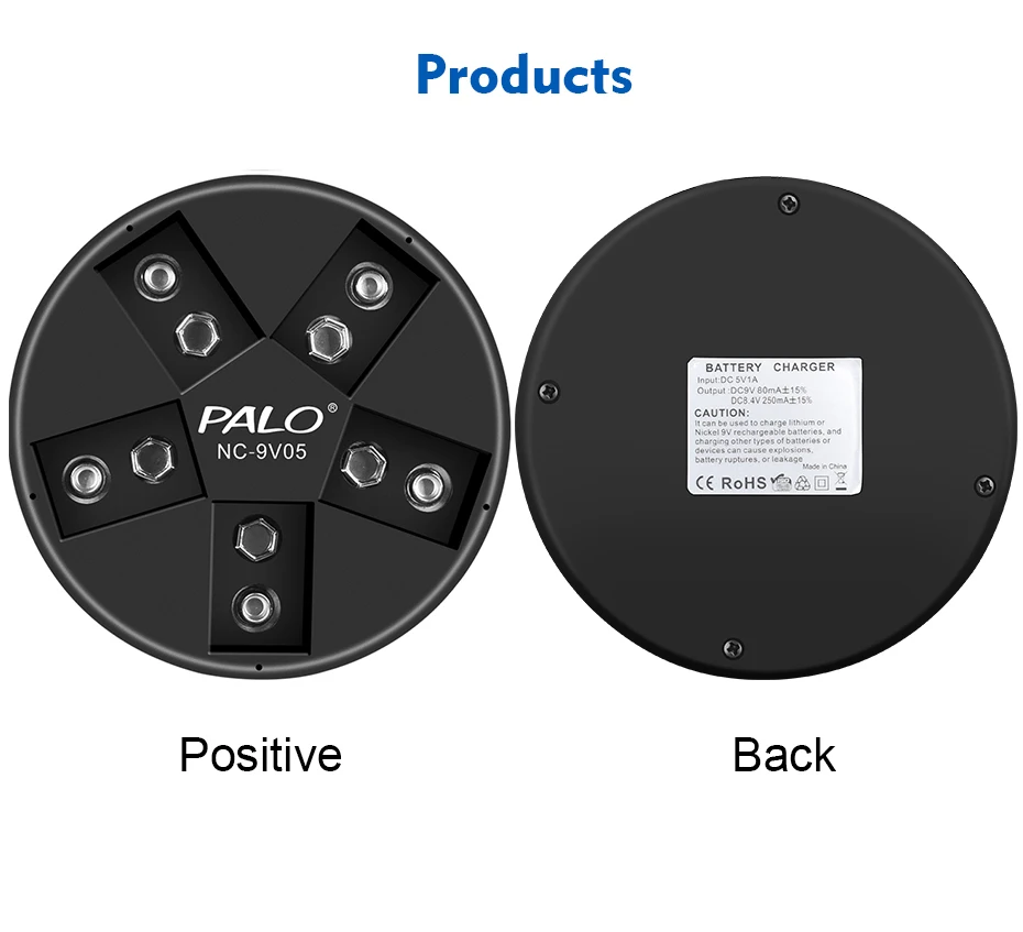 PALO LED smart Lādētāju 9v li jonu NIMH Uzlādējamās baterijas 6f22 uzlādējams akumulators