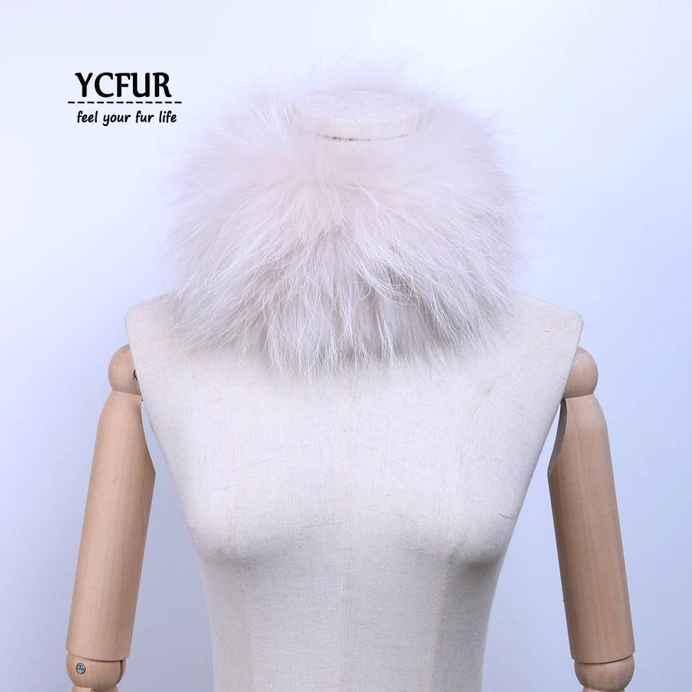 YCFUR Modes Sievietēm Kaklu Šalli Ziemas Pūkains dabīgās Kažokādas Gredzenu Šalles Dāmām Elastīgs Kvalitātes Nekustamā Fox Kažokādas Neckercheif Sievietēm