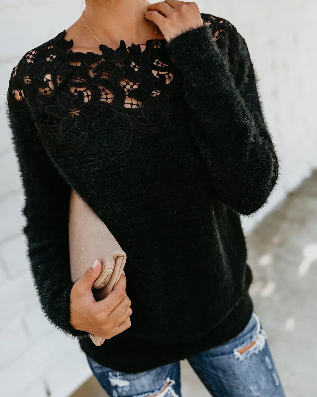 Hirigin Sieviešu Trikotāžas Džemperis ar garām Piedurknēm Dobi-no Aplikācijas Džemperis Džemperis vintage Džemperis Rudens Elegants FashionTops