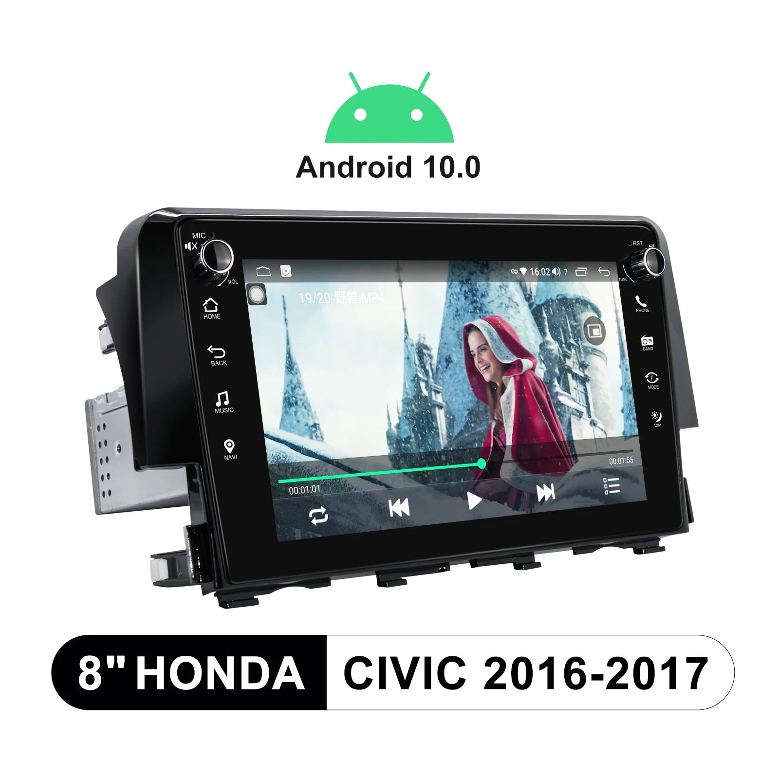 Autoradio Android 10 Automašīnas Radio Vadītājs Vienību Multivides Audio Atskaņotājs, 1280*720 4GB 64GB Bezvadu Carplay 4G Honda Civic 2016 2017