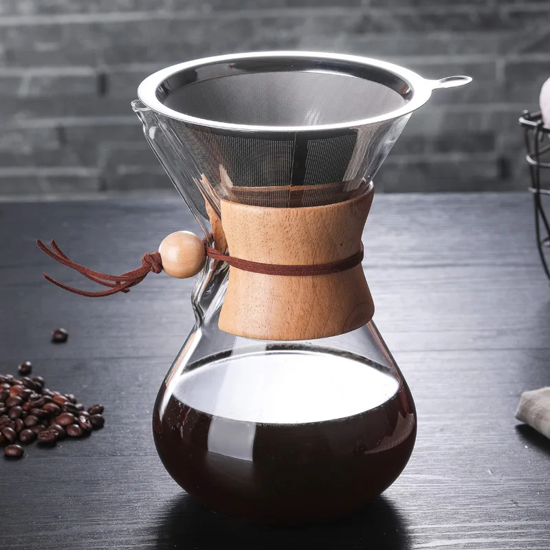 400 ml 600ml 800ml Izturīga Stikla Kafijas automāts Kafijas kanna Espresso Kafijas Automāts Ar Nerūsējošā Tērauda Filtrs Pot Anti-applaucējums Pot