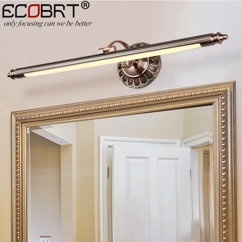 ECOBRT Tradicionālie Pūtēju LED Sienas Lampas Vannas 50/70/90CM Garš Top Spoguļi Attēlu Krāsošana Lukturi ar pagrieziena konsole