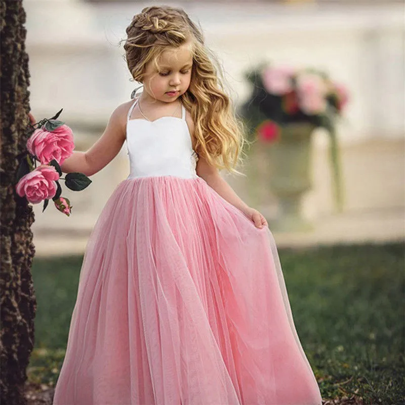 Bērnu Bērniem Meitene Princese Kleita Baby Toddler Meiteņu Garās Mežģīņu Oficiālu Kāzu Bridesmaids Puse, Dzimšanas Dienas Balli Tutu Kleitas