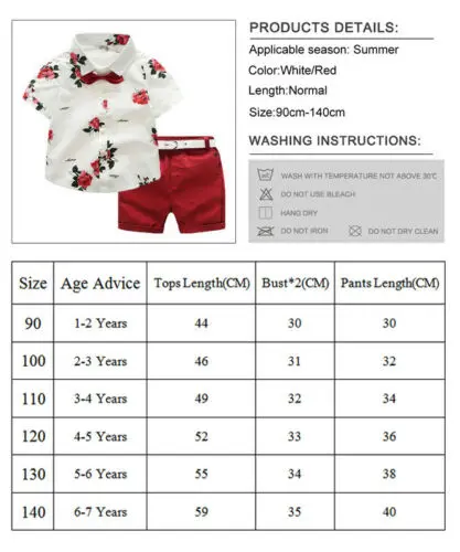 Emmababy Bērnu Zēniem Bērniem Džentlmenis Apģērbs, Tērps, Tops, Krekls + Šorti Bikses Kopa Apģērbu 1-7T