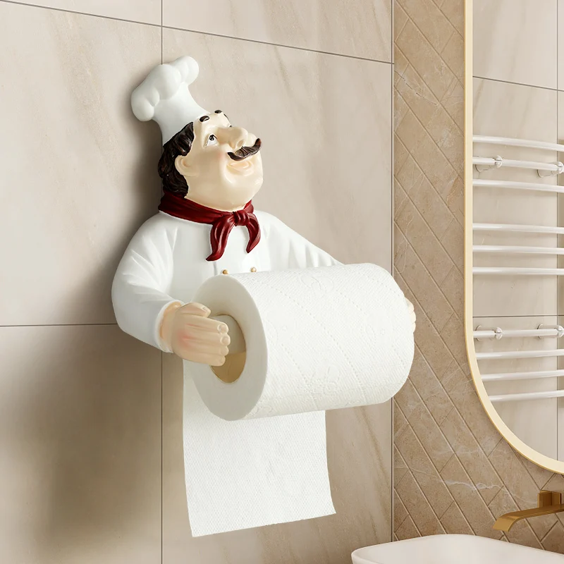 Sveķu šefpavārs wall mount audu turētājs, Virtuve, vannas istaba multifold papīra dvieļu turētājs mājas rotājumi audu turētājs