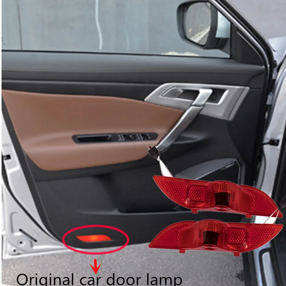 2gab LED Auto Durvīm, Pieklājīgi Gaismas Logo Lāzera Projektoru Lampas Geely Emgrand Atlas Boyue GL GS NL-3 X70 Dekoratīvie Piederumi