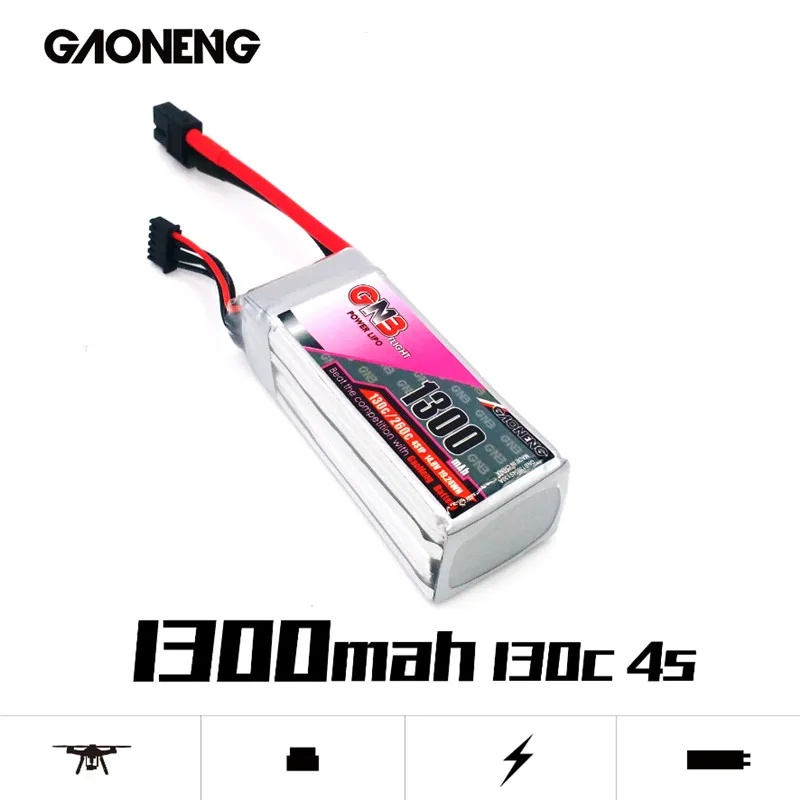 Gaoneng GNB 1300mAh 4S1P 14.8 V 130C/260C Lipo Akumulatoru ar XT60 Plug par 250 izmēra 3D FPV Sacīkšu Dūkoņa Quadcopter RC hobijs Daļas