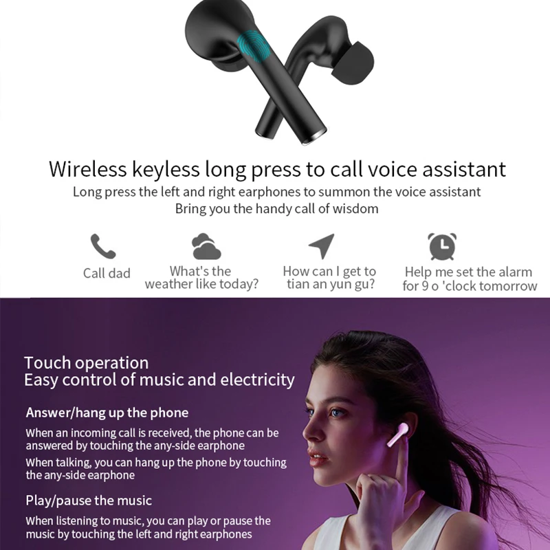 TAOCHIPLE J3 Pro TWS Bezvadu Austiņas sporta Earbuds auriculares Bluetooth 5.0 Austiņas Austiņas xiaomi oppo huawei tālrunis