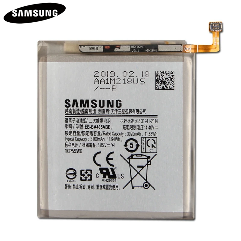 Samsung Oriģināls Tālruņa Akumulatora EB-BA405ABE EB-BA405ABU Samsung GALAXY A40 A405F 3100mAh Tālruņa Akumulatora Nomaiņa