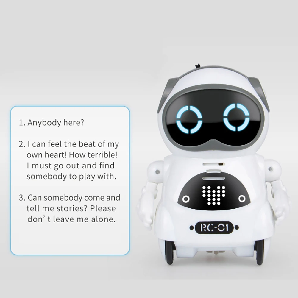 Mini Kabatas Robots Balss Kontroles Čata Ieraksts Dziedāt, Dejot, Interaktīvās Rotaļlietas Bērniem Stāsta RC Mini Robots Rotaļlietu