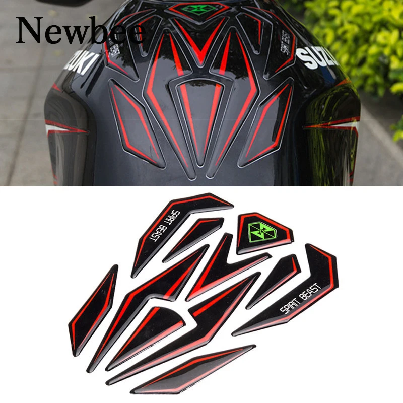 Newbee Atstarojošais 3D Motociklu Uzlīmes Moto Gāzes Degvielas Tvertnes Aizsargs Pad Cover Apdare Decal Honda Yamaha Kawasaki Suzuki
