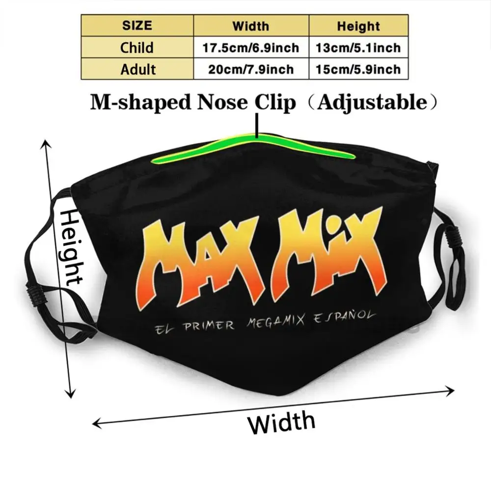 Max Mix - Max Mūzikas Mazgājams Atkārtoti Moderns Mutes, Sejas Maskas Ar Filtriem Bērnu, Pieaugušo Megamix Megamixes Sajaukšanas Italo Dīdžejs