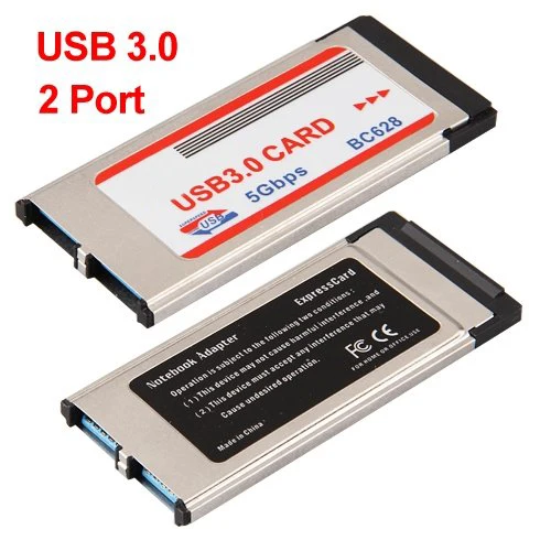 AKCIJĀ! 2 Port USB 3.0 Express Card Adapteri Hub Cardbus Klēpjdatoru