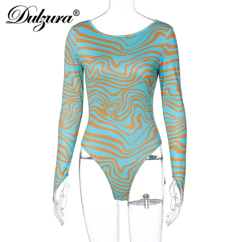 Dulzura Zebra Drukāt Sieviešu Bodysuit Garām Piedurknēm Cimdi Backless Bodycon Sexy Streetwear 2020. Gadam, Rudens, Ziemas Apģērbi Ķermeņa Kluba Slim