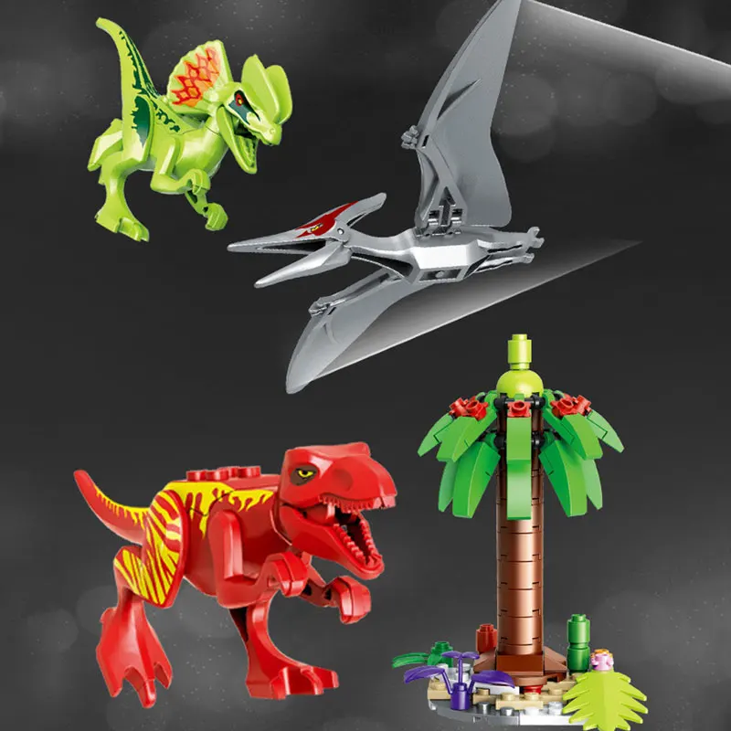 320pcs Dinozauru Paradīze Skaitļi Celtniecības Bloki Jurassic Pilsēta Pasaulē, kas Ar uzglabāšanas Kasti Ķieģeļi Izglītojošas Rotaļlietas Bērniem