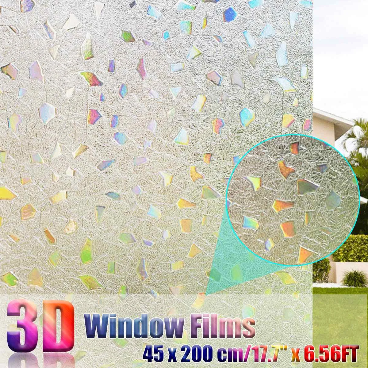 Tonēti 3D Bez Līmes Statiskā Logu Plēves Privātuma Krāsainiem Akmeņiem Filmas Vitrāžas pašlīmējošās Plēves Stikla Logu Uzlīmes