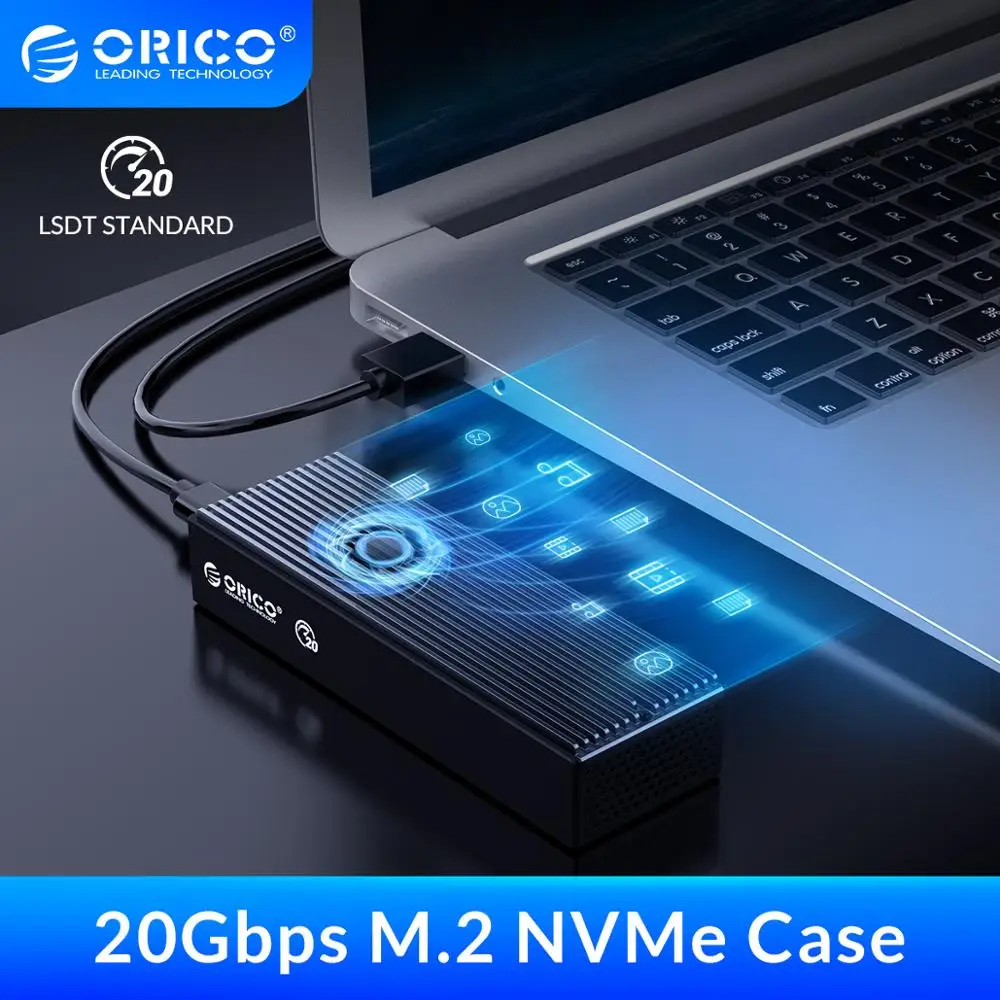 ORICO LSDT 20Gbps M. 2 NVME SSD Gadījumā ar iebūvētu Dzesēšanas Ventilatora Tipa C M2 NVME SSD Kameras M. 2 NVME 2230 2242 2280 2260 SSD