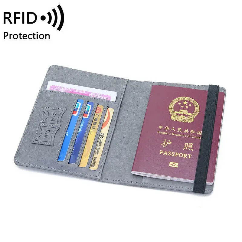 RFID Ceļojumu Pases Vāciņš Maks Unisex Uzņēmējdarbības Daudzfunkciju kredītkaršu Maku Gadījumā Organizators Ar gumiju, 8 Krāsas
