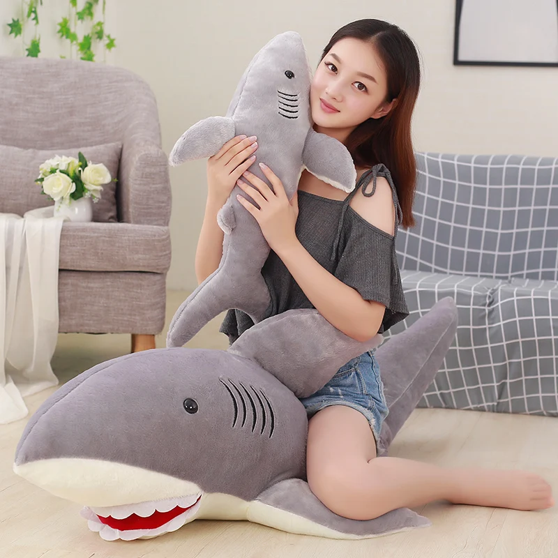 50cm-130cm Milzu Haizivis Plīša Rotaļlietas, mīkstās Simulācijas Zivju Lelle Spilveni Spilvena Bērniem, Rotaļlietas, Bērnu Dzimšanas dienas Dāvanas