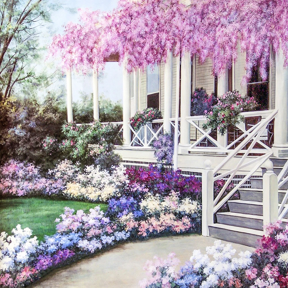 5D DIY Pilnu Kvadrātveida/apaļā Dimanta Krāsošana Romantisks dārzs Izšuvumi Krustdūrienā Rhinestone Mozaīkas Mājas Dekoru