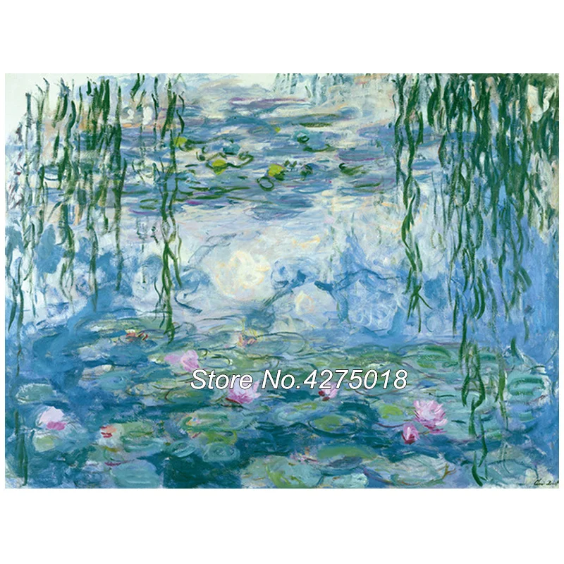 Rokdarbi Pilna Dimanta Izšuvumi Claude Monet Ūdens Lilie Diy Dimanta Glezna Krustdūrienā 5D Dimanta Mozaīkas, Amatniecība, CX893