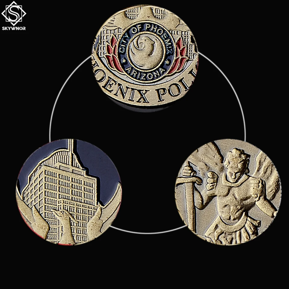 5GAB ASV Phoenix Policijas pārvaldes Monētu Bronzas Token Saint Michael Izaicinājums Monētu Kolekciju