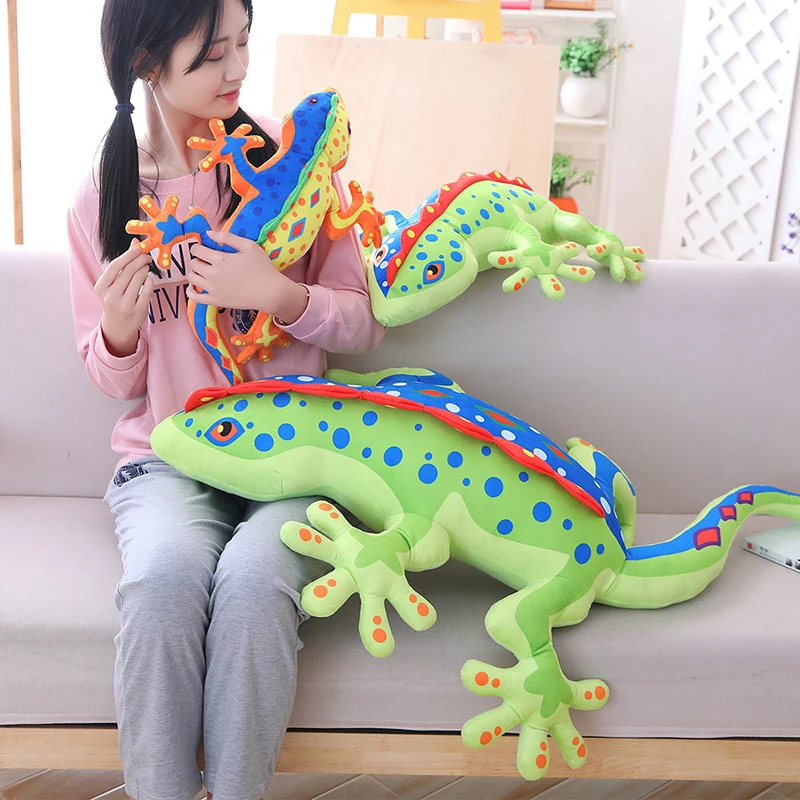 3D Gecko Plīša Rotaļlietu, Mīksto Piepildīta Plīša Dzīvnieku Hameleons, Ķirzaka, Lelle, Spilvens, Spilvenu Mazulis, Zēns, Meitene Dāvanu WJ302