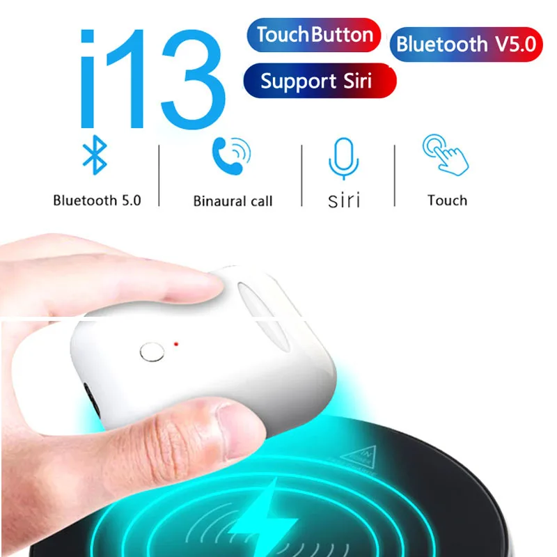 I13 TWS ipod Gaisa Zilbe Super Kopēt 1:1 Bezvadu Austiņas Baseins Wireless Touch Bluetooth 5.0 Austiņas Touch gaisa Poods