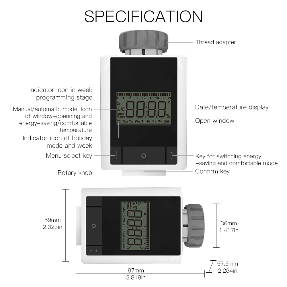 Tuya ZigBee 3.0 Smart termostatiskajiem Vārstu Mājas Termostatu, Sildītāju TRV Balss Vadība ar Alexa, Google home Smart Dzīve