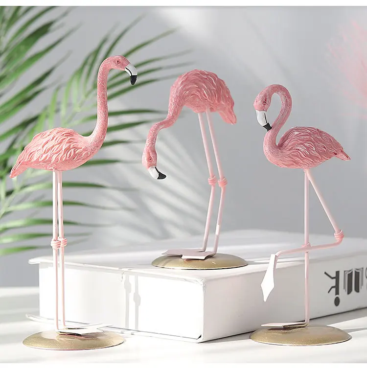 1pc Ziemeļvalstu Ins Rozā Flamingo Rotājumi, Mājas Aksesuāri, Dzīvojamās Istabas Rakstāmgalda Stacijas Sveķu Flamingo Dekoratīvās Statuja