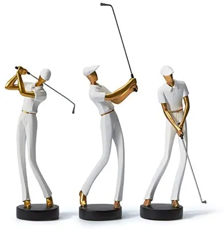 Statuja Statuetes Golfa Ģēnijs Skulptūru Golfa spēlētājs, Dekori Mājās, Dāvanas, Suvenīri Giftbox Polyresin Balts H24cm - Mājas Apdare