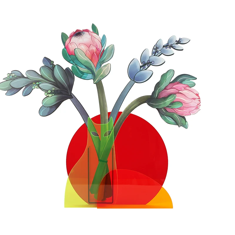 Mājas Dekori Ziemeļvalstu Ins Stila Akrila Vāze Žāvētu Ziedu Konteineru Creative Desktop Vāzes Hidroponiskas Ziedu Kompozīcijas