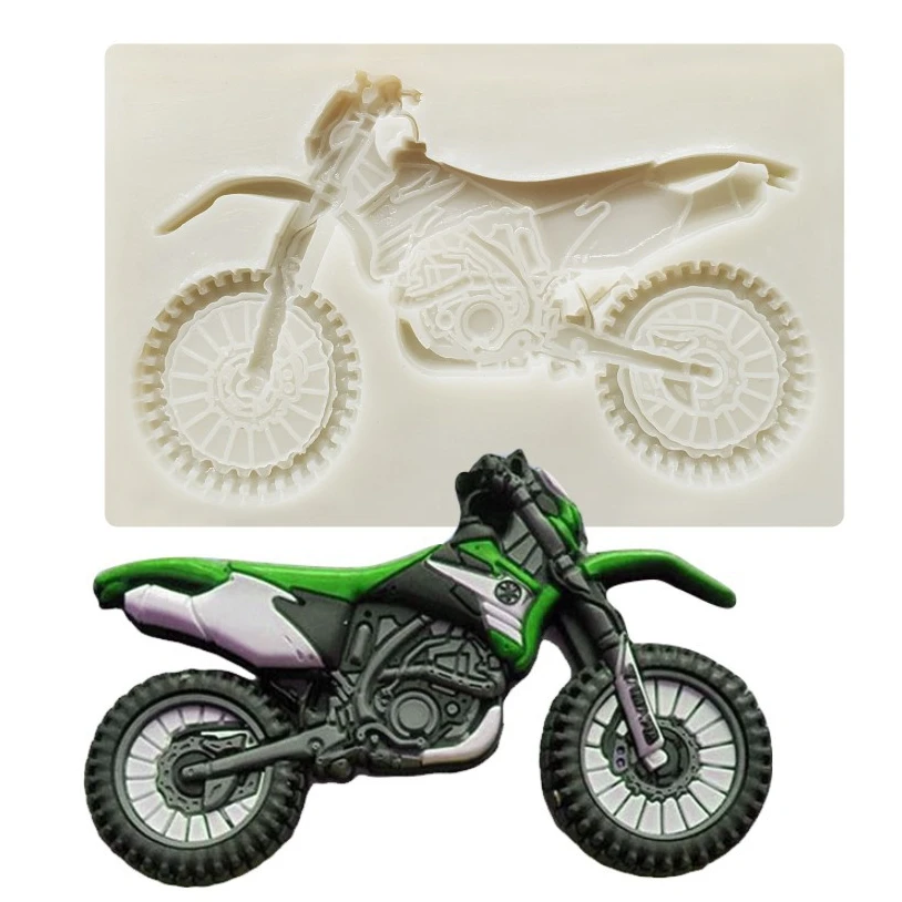 3D Motociklu Silikona Veidnes, Bērnu Dzimšanas dienu Pomādes Kūka Dekorēšanas Instrumenti DIY Cepšanas Konfektes Māla Šokolādes Gumpaste Veidnes K714