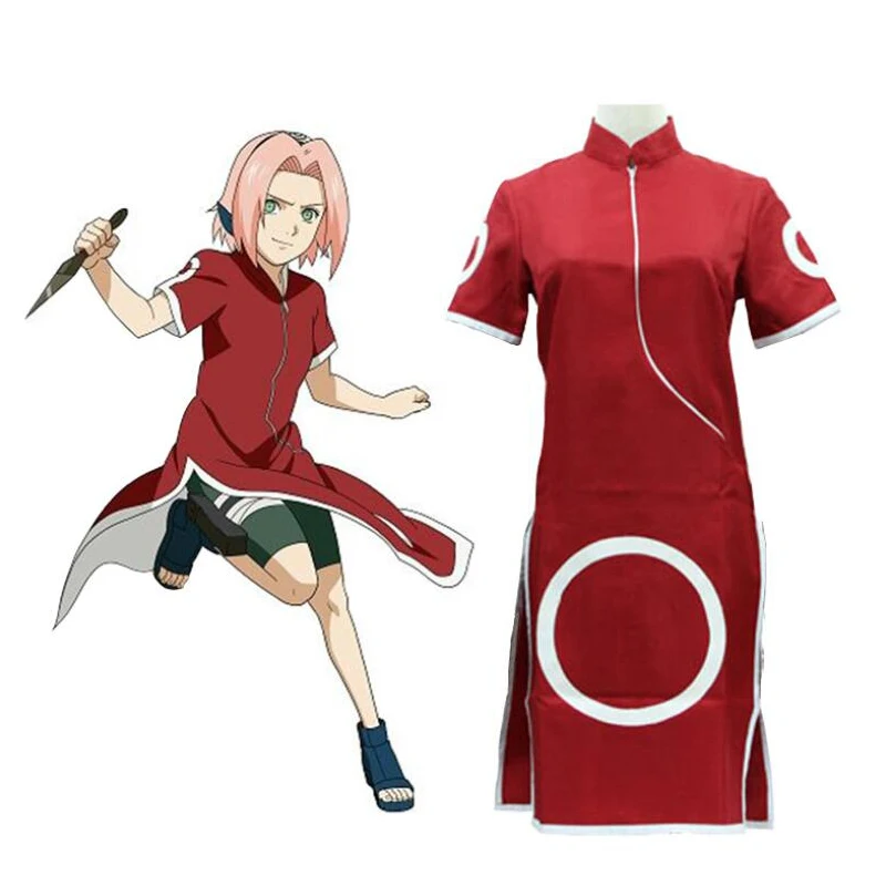 Anime Naruto Cosplay Tērpiem Haruno Sakura 1. Paaudzes Cheongsam Kleitu, Kostīmu 2. Paaudzes Apģērbu Valkāt Uz Halloween