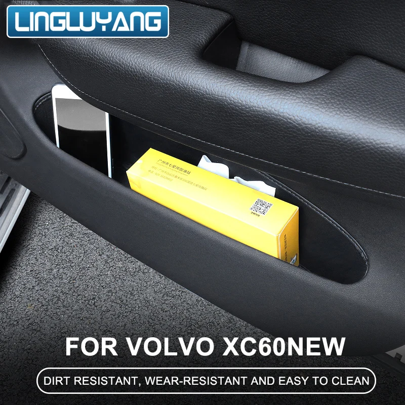 Volvo xc60 2018 2019 2020 durvju aizsardzība pad īpašu uzglabāšanas slots PU ādas durvju spraugas spilvenu uzglabāšanas kaste