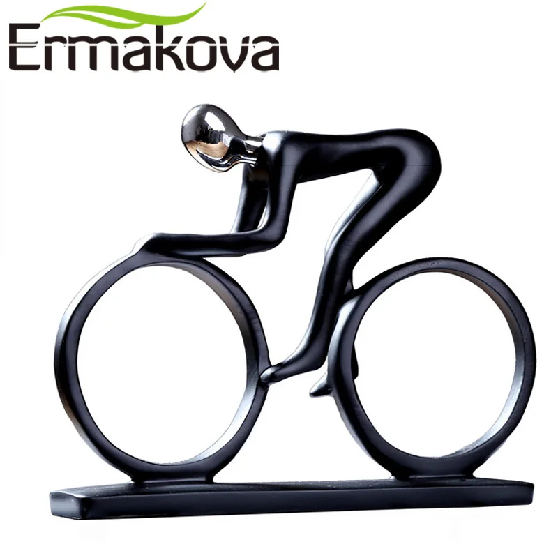 ERMAKOVA Mūsdienu Sveķu Mākslas Anotācija Velosipēdu Bicycler Rider Statuja Sportists Sacīkšu Velosipēdu Statuetes Birojs Dzīves Telpu Dekorēšana