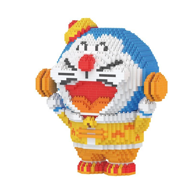 BOYU 7097 Doraemon Kaķis Zilā Robots Dzīvnieku Dorayaki Pārtikas DIY 3D Modeli 2300pcs Mini Dimanta Bloki Ēku Rotaļlieta Bērniem, kas nav Kaste