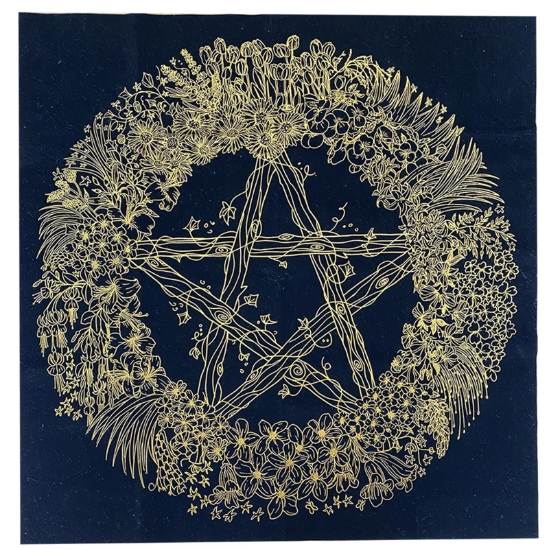Dabas Ziedu Divition Pieci norādīja Zvaigzne Galdauts Tarot Kartes Flaneļa Zīlēšana Altāra Auduma Astroloģija Kartes Pad