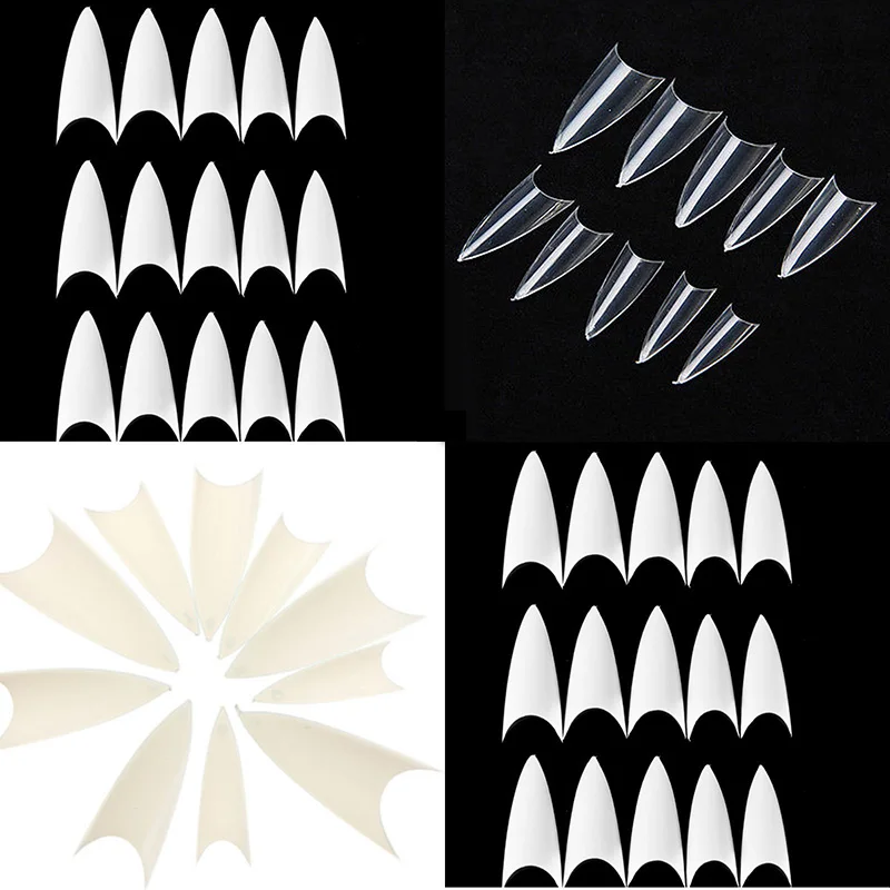 500 Gab/iepakojumā Izmērs 0-9 Norādīja Duncis Formas Balta Akrila franču Viltus Nagu Padomus UV Gel Nail Art Instrumenti DIY #58053