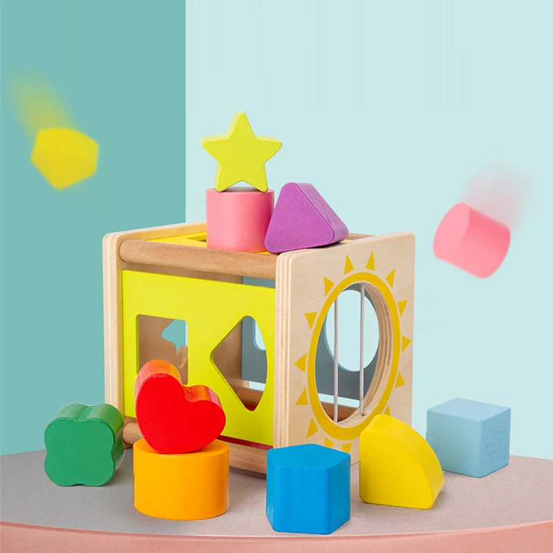 Montessori Koka Rotaļlietas Ģeometrijas Formas Izziņas Matching Celtniecības Bloki Krāsu Kārtot Bērnu Agrīnās Izglītības Rotaļlietas Bērniem
