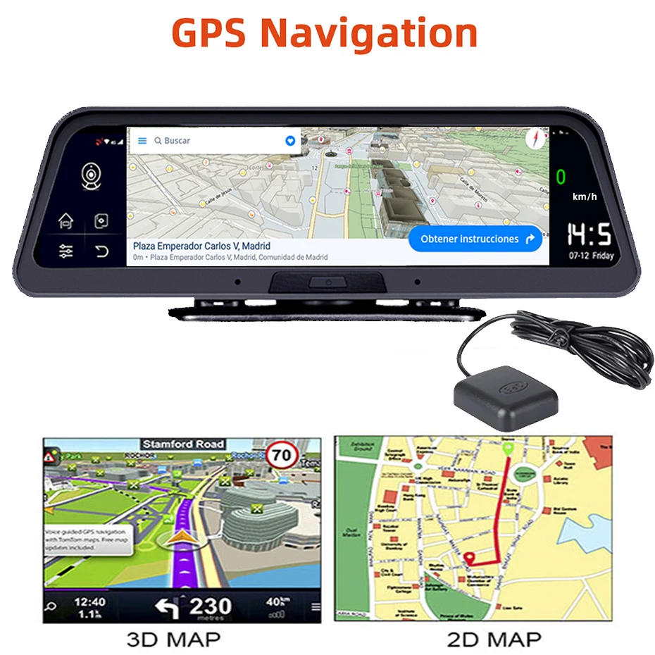 Bluavido 4G ADAS Android 8.1 Paneļa DVR, GPS Navigācijas FHD) 1080P Dubultā Objektīva Auto Video Kamera, WiFi Remote Uzraudzības Ieraksti