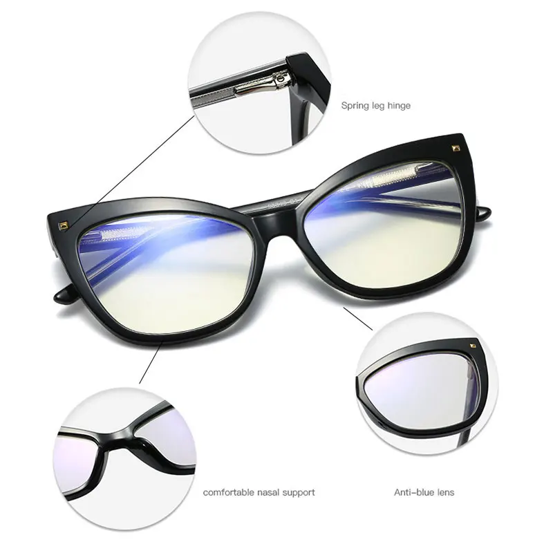 HBK Modes Pārredzamu Kaķu Acu Brilles Rāmis Sievietēm Leopard Brilles Rāmis Vintage Skaidrs, Objektīva Optiskie Rāmji UV Pretbloķēšanas TR90