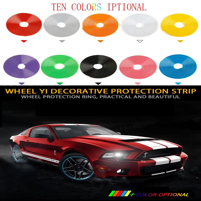8M/ Roll Rimblades Automašīnu Transportlīdzekļa Krāsas, Riteņu Diski Aizsargi Dekoru, Lentes Riepu Guard Līnijas Gumijas Liešanas Apdare