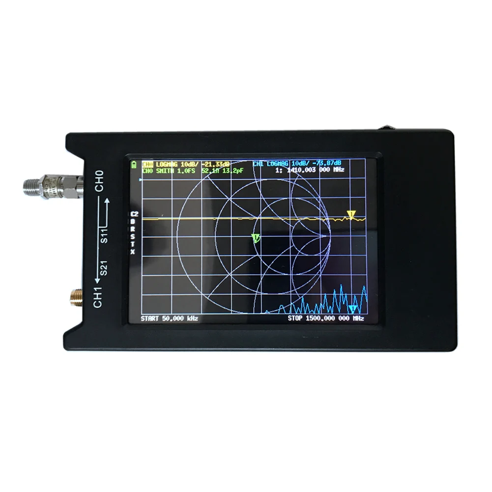 50KHz-1,5 GHz Vektora Tīkla Analizators NanoVNA-H4, 4 Collu LCD Ekrāns Antenas Analyzer GQ