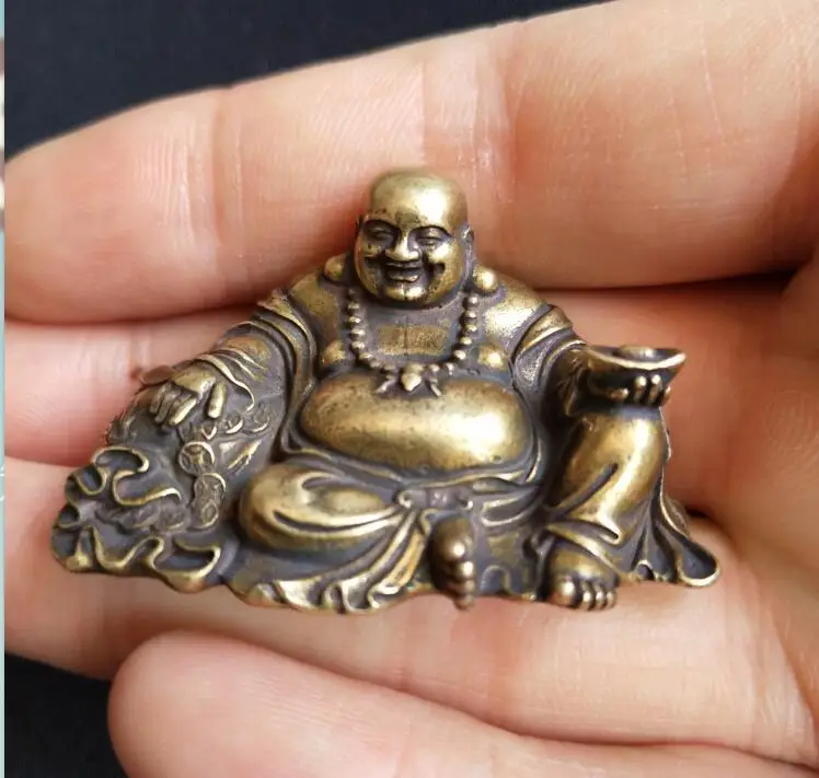 Iegūstama Ķīnas Misiņa Cirsts Maitreja Buda Izsmalcinātu Mazo Statujas