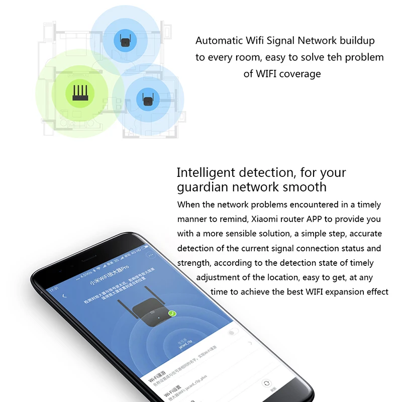 XiaoMi WiFi Pastiprinātājam Pro 300Mbps Wi-Fi Signāla Atkārtotājs Amplificador Extender Roteador Mi Bezvadu Maršrutētāju LIETOTNI Smart Control