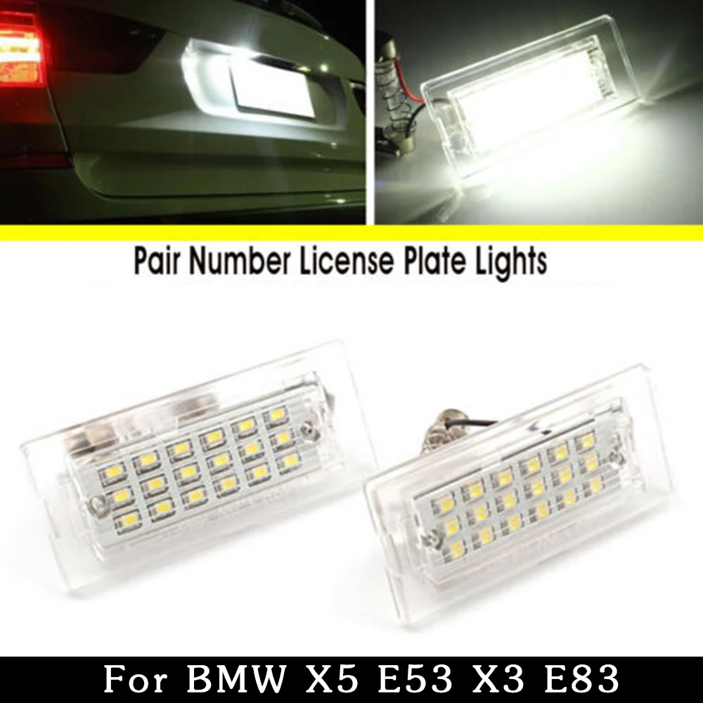 2gab Bez Kļūdām, LED numura zīme Gaismas 50000 MCD Super White Zema Enerģijas Patēriņa Lampas 12V BMW X5 E53 X3 E83 03-09