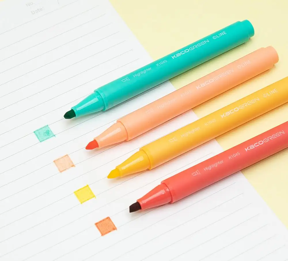 Kaco Izcelt Pildspalvu, 4GAB/Pack Līnijas Draugiem, Akvarelis, Zīmulis Izcelt Pildspalvas Ar Ekstrakts Indekss Pēc Skolas Office Piezīme Piezīme